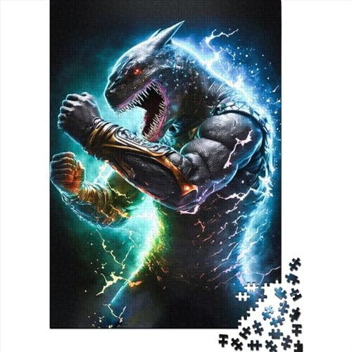 1000 Teile Puzzle mit Hai-Figuren für Erwachsene, Halloween-Geschenk, Holzpuzzle für Erwachsene, Familienspaß und Spieleabend, 1000 Teile (75 x 50 cm) von QASEYIPV