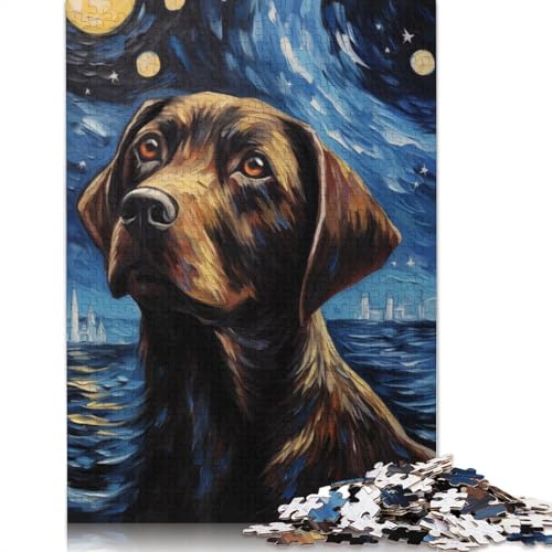 1000 Teile Puzzle mit braunem Labrador-Hund, Schwierigkeitsgrad für Erwachsene, Lernspiel, Spielzeug, Familiendekoration, 1000 Teile (75 x 50 cm) von QASEYIPV