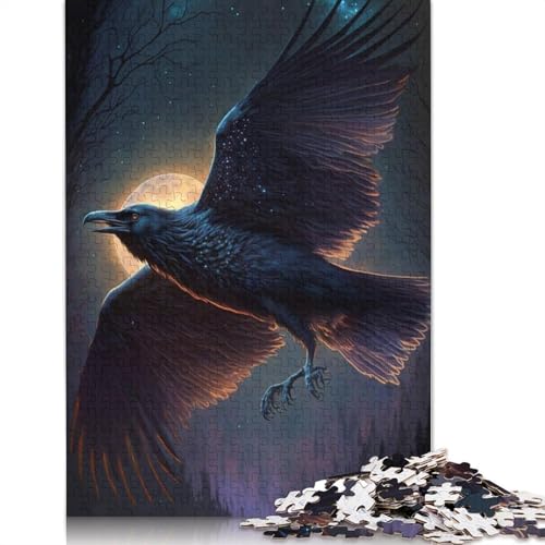 1000 Teile Rabe Puzzle Kunst Erwachsene Halloween Geschenk Puzzle Puzzle Lernspiel Herausforderung Spielzeug 1000 Teile (38x26cm) von QASEYIPV