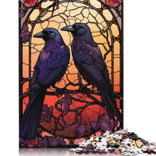1000 Teile Ravens Huginn und Muninn Puzzles Puzzle für Erwachsene Schwierigkeitspuzzles Puzzle Lernspiele Spielzeug Familiendekoration 1000 Stück (75x50cm) von QASEYIPV