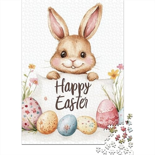 1000 Teile Rechteck Puzzle Erwachsene Osterhase Kreative Puzzle Spielzeug Herausforderung 1000 Teile (38x26cm) von QASEYIPV