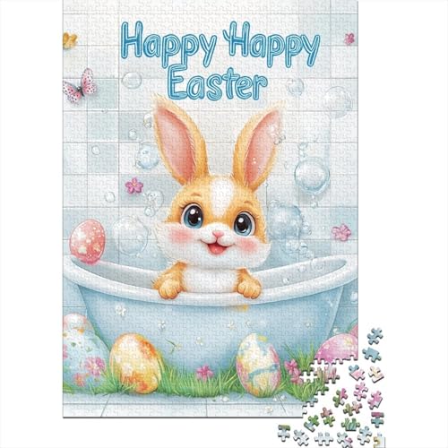 1000 Teile Rechteck Puzzle Erwachsene Osterhase Kreative Puzzle Spielzeug Herausforderung 1000 Teile (38x26cm) von QASEYIPV