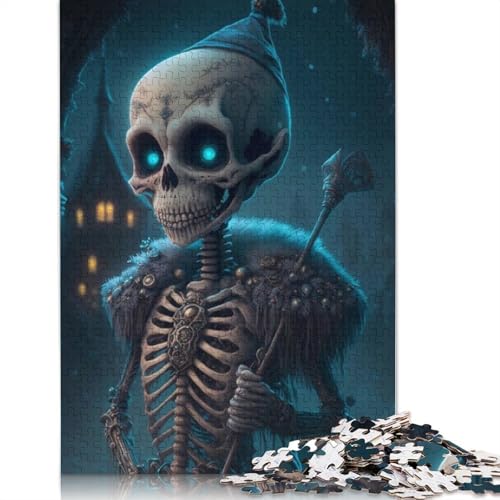 1000 Teile Schädel Kunst Puzzle für Erwachsene, schwer für Erwachsene, Weihnachtsgeschenk, 1000 Teile (38 x 26 cm) von QASEYIPV