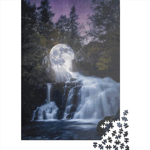1000 Teile Schmelzender Mond Wasserfall Puzzle Quadratische Puzzle für Erwachsene Holzpuzzle Spielzeug für Wohnkultur 1000 Teile (75x50cm) von QASEYIPV