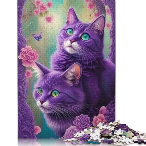 1000 Teile Tier Katze Puzzle Erwachsene Halloween Geschenk Pädagogisches Lernspielzeug 1000 Teile (38x26cm) von QASEYIPV