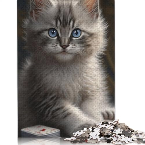 1000 Teile Tier Katze Puzzle Erwachsene Halloween Geschenk Pädagogisches Lernspielzeug 1000 Teile (75x50cm) von QASEYIPV