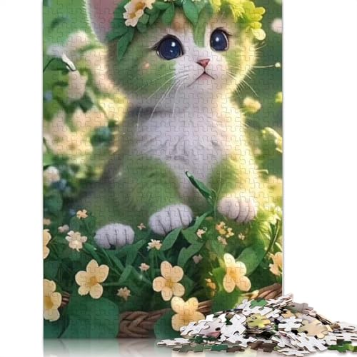 1000 Teile Tier Katze Puzzle für Erwachsene Teenager Lernspielzeug für Papier Lernspielzeug 1000 Teile (38x26cm) von QASEYIPV