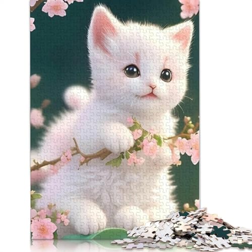 1000 Teile Tiere und Katzen Puzzle für Erwachsene Teenager Holzpuzzle Lernspiel Herausforderung Spielzeug Geburtstagsgeschenk 1000 Teile (75x50cm) von QASEYIPV