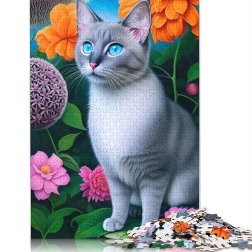 1000 Teile Tiere und Katzen Puzzle für Erwachsene und Teenager, Papierpuzzle, Lernspiel, Spielzeug, Geburtstagsgeschenke, 1000 Teile (38 x 26 cm) von QASEYIPV