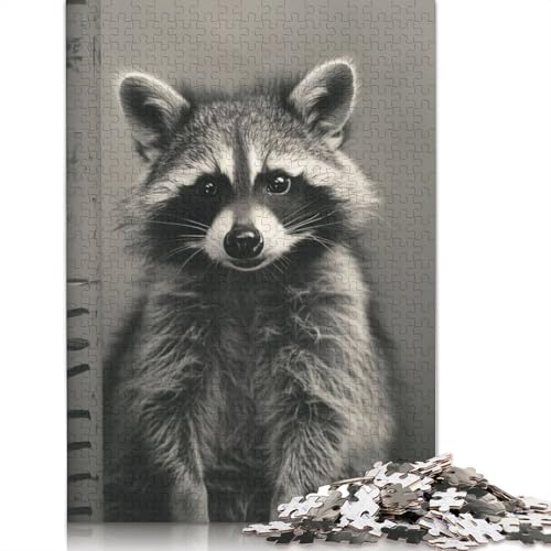 1000 Teile Waschbär-Fahndungsfoto Krimineller Puzzle für Erwachsene, Schwierigkeitsgrad Puzzles, Lernspielzeug, Spiele, Familiendekoration, 1000 Stück (75 x 50 cm) von QASEYIPV