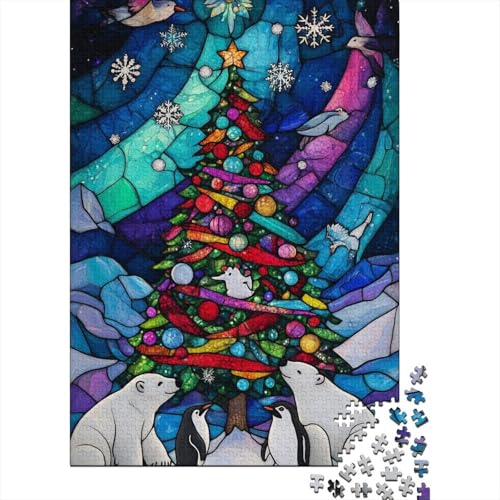 1000 Teile Weihnachts-Puzzles für Erwachsene, pädagogisches Spielzeug, 1000 Teile (38 x 26 cm) von QASEYIPV
