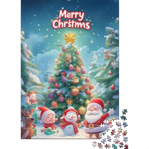 1000 Teile Weihnachtsmann Puzzle Erwachsene Puzzle Papppuzzle Herausforderendes Spiel 1000 Teile (38x26cm) von QASEYIPV