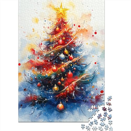 1000 Teile Weihnachtspuzzle, Erwachsenenpuzzle, Papppuzzle, herausforderndes Spielzeug, 1000 Teile (38x26cm) von QASEYIPV
