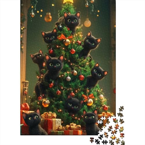 1000 Teile Weihnachtspuzzles für Erwachsene, Holzpuzzle, Lernspiel für Erwachsene und Kinder, 1000 Teile (75 x 50 cm) von QASEYIPV