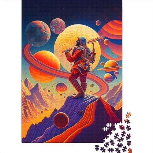 1000 Teile Weltraumpuzzle für Erwachsene, Holzpuzzle, Halloween-Geschenke, Puzzles für Erwachsene, Lernspiel, Herausforderung Spielzeug, 1000 Teile (75x50cm) von QASEYIPV