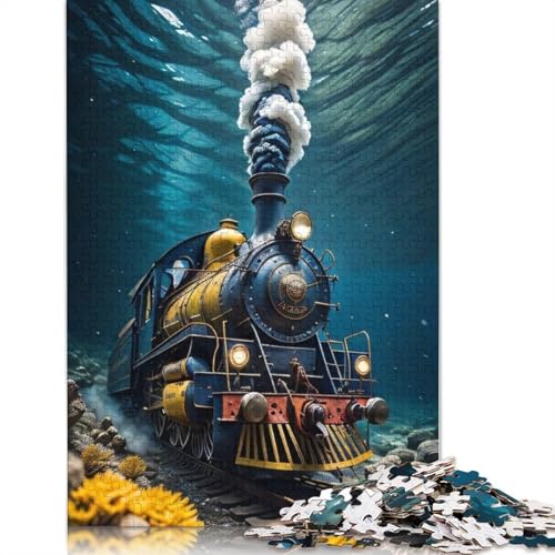 1000 Teile Züge Puzzle, Weihnachtsgeschenke, Papierpuzzle für Teenager, lustige Puzzles mit 1000 Teilen (38 x 26 cm) von QASEYIPV