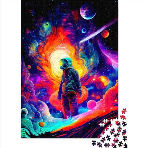 1000 Teile bunte Astronauten Puzzle für Erwachsene und Jugendliche, nachhaltige Papierpuzzle für Erwachsene | 1000-teilige Spiele (38x26cm) von QASEYIPV