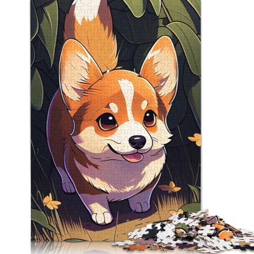 1000 Teile süßes Corgi-Hunde-Tier-Puzzle, Schwierigkeitsgrad, Lernspiele, Spielzeug, 1000 Teile (75 x 50 cm) von QASEYIPV