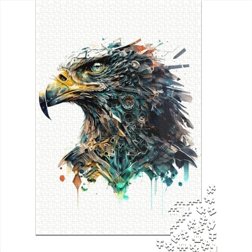 1000 kreative Adlerpuzzle für Erwachsene, Holzpuzzle, einzigartige Herausforderungsspiele, 1000 Teile (38 x 26 cm) von QASEYIPV