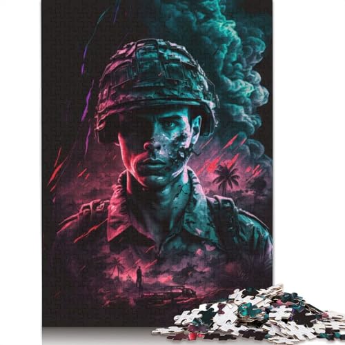 1000-teiliges Cyberpunk-Armee-Rekrutierungspuzzle, Schwierigkeitsgrad Puzzle, Lernspiele, Spielzeug, 1000 Stück (75 x 50 cm) von QASEYIPV