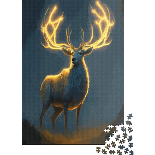 1000-teiliges Elch-Puzzle für Erwachsene und Holzpuzzle, Lernspiel für Familien, 1000 Teile (38 x 26 cm) von QASEYIPV
