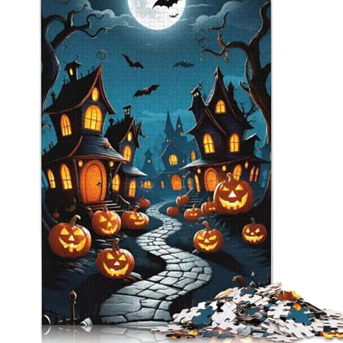 1000-teiliges Halloween-Puzzle für Erwachsene und Jugendliche, Lernspiele für Zuhause, Bastelspielzeug, 1000 Teile (38 x 26 cm) von QASEYIPV