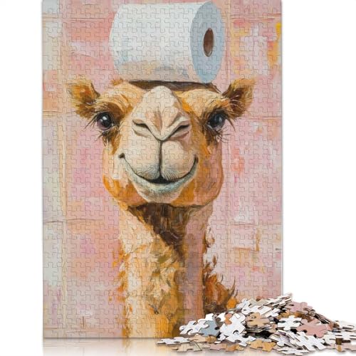 1000-teiliges Kamel mit Toilettenpapier-Puzzle für Erwachsene, Papierpuzzles für Erwachsene, Teenager, Mann, Frau, Geschenk, 1000 Stück (75 x 50 cm) von QASEYIPV
