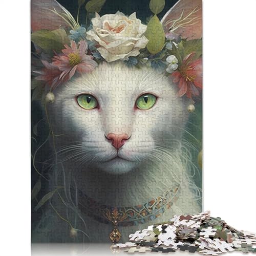 1000-teiliges Katzenpuzzle für Erwachsene, pädagogisches Spiel, Herausforderung, Spielzeug, 1000 Teile (75 x 50 cm) von QASEYIPV