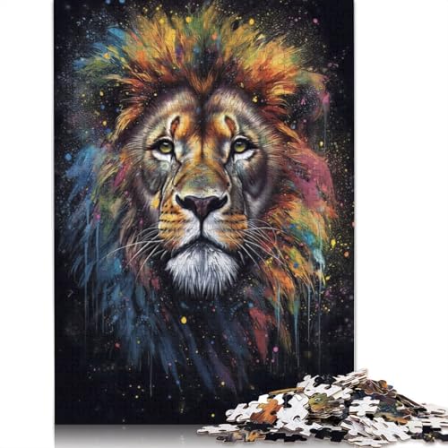 1000-teiliges Löwen-Malpuzzle, Schwierigkeitspuzzle, Lernspiel, Spielzeug, Familiendekoration, 1000 Teile (75 x 50 cm) von QASEYIPV