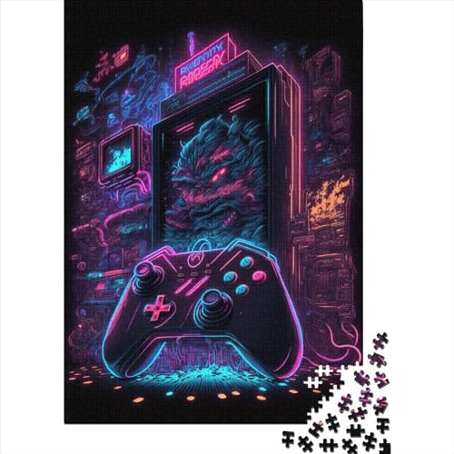 1000-teiliges Neon Spiel für Erwachsene schwierige Puzzles für Erwachsene Lustiges Familienpuzzle 1000 Teile (75x50cm) von QASEYIPV