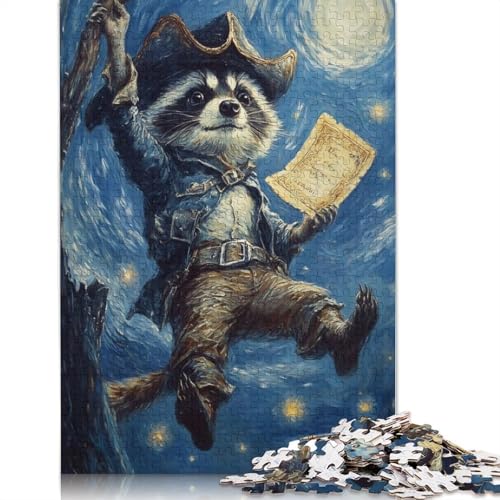 1000-teiliges Piraten-Waschbär-Puzzle für Erwachsene, Puzzle, Lernspiel, Herausforderungsspielzeug, 1000 Stück (75 x 50 cm) von QASEYIPV