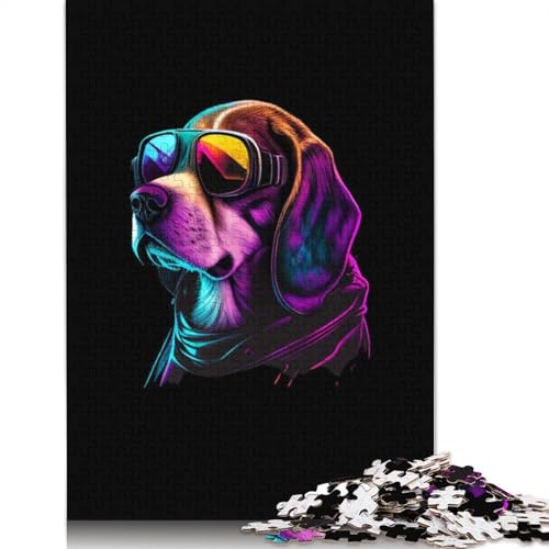 1000-teiliges Puzzle, Beagle-Puzzle, Lernspiel, Spielzeug, Familiendekoration, Erwachsene, herausfordernd, 1000 Teile (75 x 50 cm) von QASEYIPV