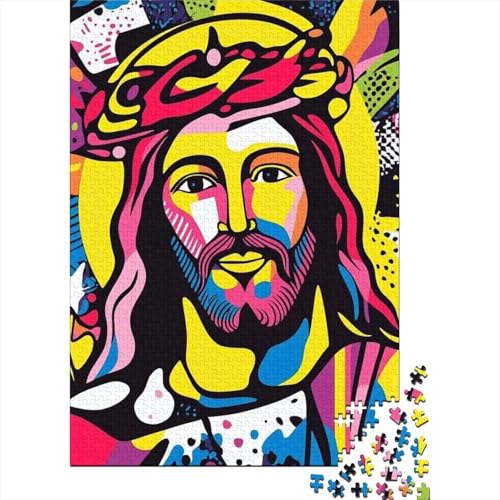 1000-teiliges Puzzle, Christliche Jesus-Künstler-Puzzles für Erwachsene, Papierpuzzle, Lernspiel für Erwachsene und Kinder, 1000 Teile (38 x 26 cm) von QASEYIPV