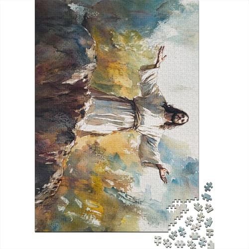 1000-teiliges Puzzle, Christliche Jesus-Künstler-Puzzles für Erwachsene, Papierpuzzle, Lernspiel für Erwachsene und Kinder, 1000 Teile (38 x 26 cm) von QASEYIPV