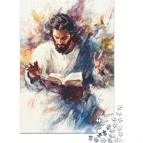 1000-teiliges Puzzle, Christliche Jesus-Künstler-Puzzles für Erwachsene, Papierpuzzle, Lernspiel für Erwachsene und Kinder, 1000 Teile (38 x 26 cm) von QASEYIPV