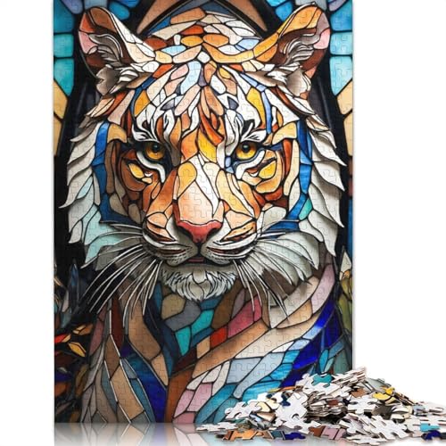 1000-teiliges Puzzle, abstraktes Tigergesicht, Lernspiel, Spielzeug, Familiendekoration, Erwachsene, herausfordernd, 1000 Teile (75 x 50 cm) von QASEYIPV