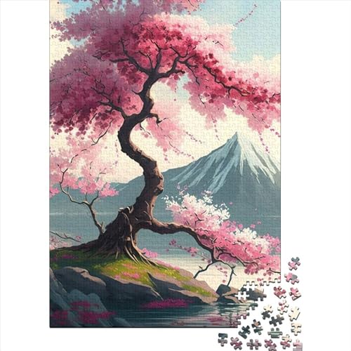1000-teiliges Puzzle, japanische Kirschblüten für Erwachsene, Lernspielzeug, 1000 Teile (75 x 50 cm) von QASEYIPV