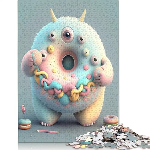 1000-teiliges Puzzle, niedliche Monster für Erwachsene und Jugendliche, Papierpuzzle, Lernspiel, Herausforderung, Spielzeug, Geburtstagsgeschenke, 1000 Teile (38 x 26 cm) von QASEYIPV