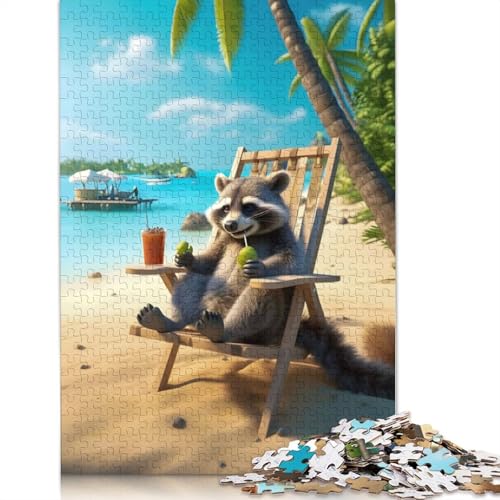 1000-teiliges Puzzle „Entspannen am Strand“, Schwierigkeitsgrad für Erwachsene, stärkt die Beziehungen zwischen Familienmitgliedern, 1000 Stück (75 x 50 cm) von QASEYIPV