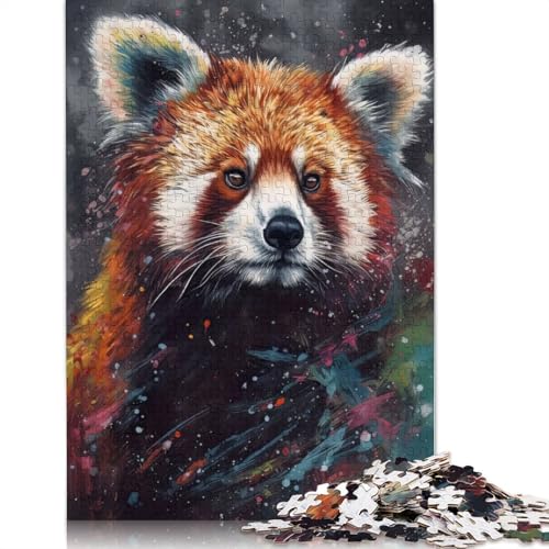 1000-teiliges Puzzle „Roter Panda-Gemälde“ für Kinder ab 18 Jahren – Familienaktivität, Lernspiele, schwierig und herausfordernd (75 x 50 cm) von QASEYIPV