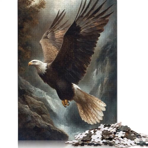 1000-teiliges Puzzle „Weißkopfseeadler im Flug“ für Erwachsene und Teenager, Papierpuzzle, Lernspiel, Herausforderung, Spielzeug, Geburtstagsgeschenke, 1000 Stück (75 x 50 cm) von QASEYIPV