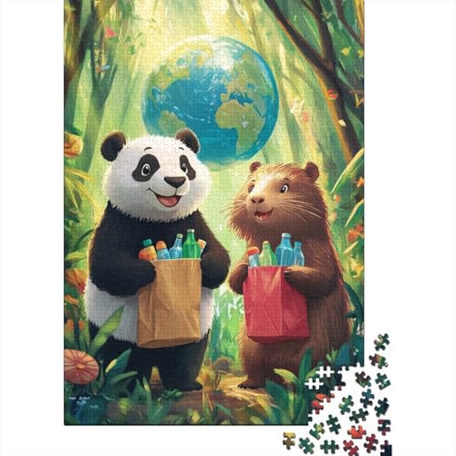 1000-teiliges Puzzle Cute_Panda Puzzle für Erwachsene Puzzle Papppuzzle Herausforderndes Spiel 1000 Teile (38x26cm) von QASEYIPV