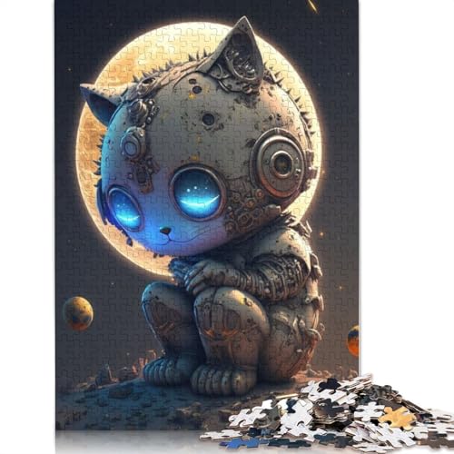 1000-teiliges Puzzle "Mechanische Katze" für Weihnachtsgeschenke, Papierpuzzle für Teenager, 1000-teiliges lustiges Puzzle (38 x 26 cm) von QASEYIPV