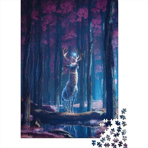 1000-teiliges Puzzle für Erwachsene, Hirsch, Lernspiel, 1000 Teile (75 x 50 cm) von QASEYIPV