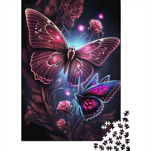 1000-teiliges Puzzle mit Blumen und Schmetterlingen für Erwachsene und Jugendliche, nachhaltiges Papierpuzzle für Erwachsene | 1000-teilige Spiele (38x26cm) von QASEYIPV