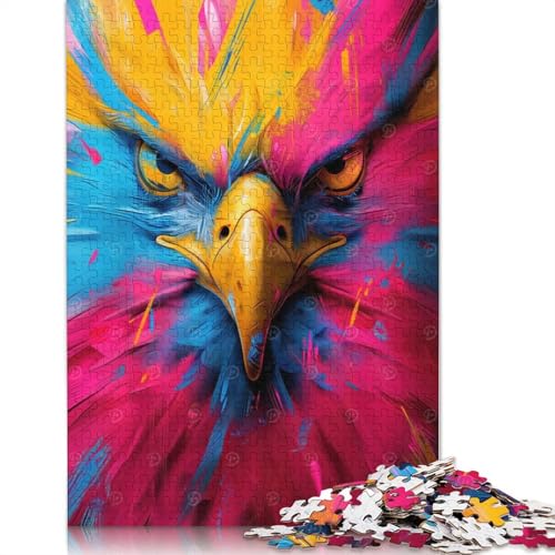 1000-teiliges Puzzle mit Buntem Adlerporträt für Erwachsene, Puzzles, Lernspielzeug, 1000 Stück (75 x 50 cm) von QASEYIPV