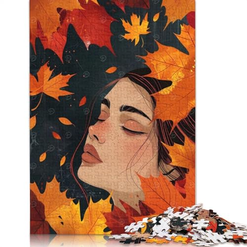 1000-teiliges Puzzle mit Herbsttraum und orangefarbenen Blättern für Erwachsene, Puzzles, Lernspielzeug, 1000 Stück (75 x 50 cm) von QASEYIPV