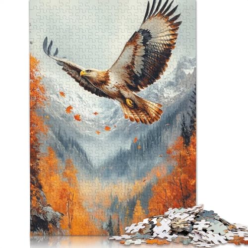 1000-teiliges Puzzle mit aufsteigendem Steinadler für Erwachsene und Teenager, Lernspiele für Zuhause, DIY-Spielzeug, 1000 Stück (75 x 50 cm) von QASEYIPV