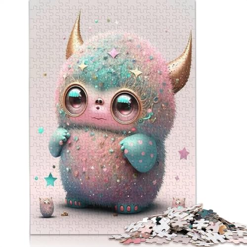 1000-teiliges Puzzle mit niedlichen Monster für Erwachsene und Jugendliche, Holzpuzzle, nachhaltiges Puzzle für Erwachsene | Spiele 1000 Teile (75x50cm) von QASEYIPV