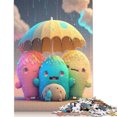 1000-teiliges Puzzle mit niedlichen Monster für Erwachsene und Jugendliche, Holzpuzzle, nachhaltiges Puzzle für Erwachsene | Spiele 1000 Teile (75x50cm) von QASEYIPV